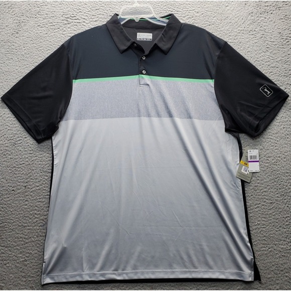 PGA Tour Other - PGA TOUR Golf Polo Shirt Mens XXL Black Colorblock Stretch Easy Care Slit UPF 50